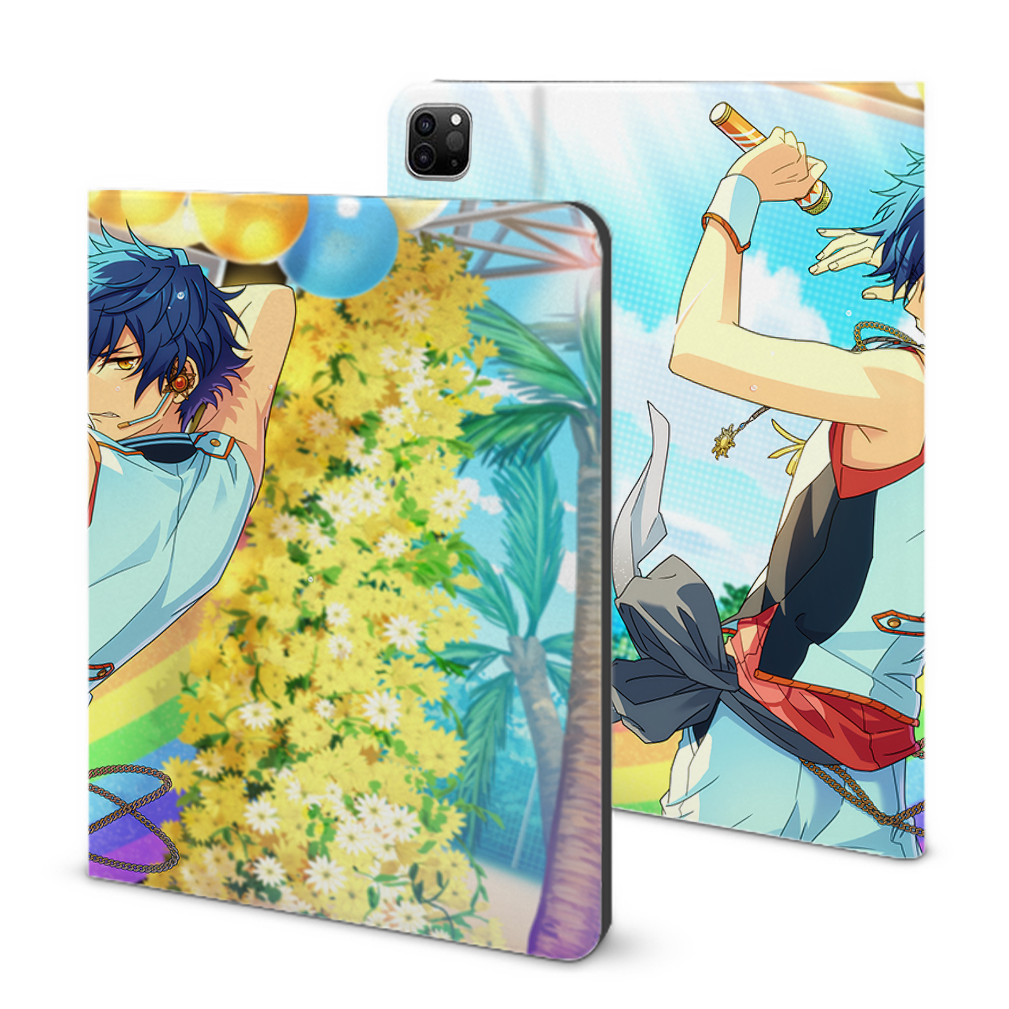 （画像用） あんさんぶるスターズ! Ensemble Stars IPad ケース ブック型 PUレザー TPU 耐衝撃 軽量 薄型 ペン収納なし 全面保護 IPad 各モデル対応